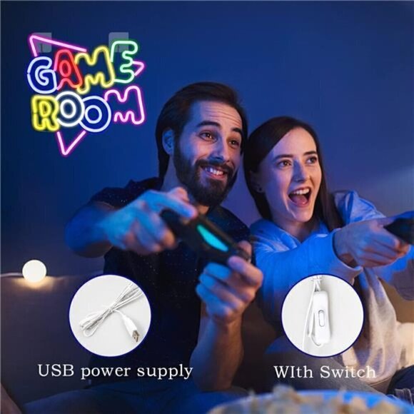 Gamer Neon LED Game Room Sign 13.2"x14" Colorful LED Lights Kids Arcade FUN New - Picture 3 of 7